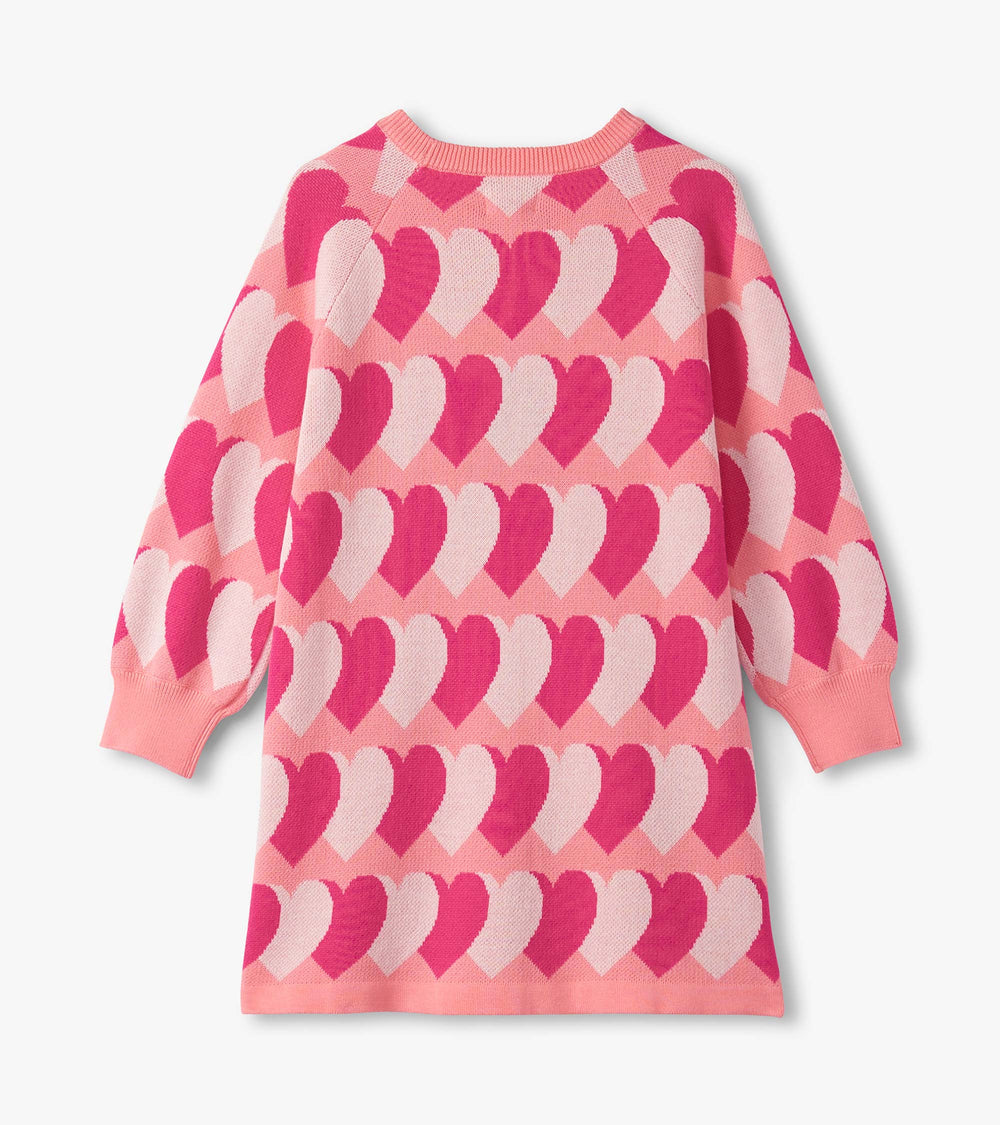 Girls Graphic Hearts Swing Sweater Dress | Hatley Sale Girls