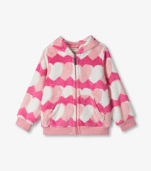 Girls Graphic Hearts Fleece Zip-Up Hoodie | Hatley For Girls
