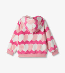 Girls Graphic Hearts Fleece Zip-Up Hoodie | Hatley For Girls