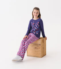 Girls Graphic Hearts Fun Waist Flare Pants | Hatley Sale Girls