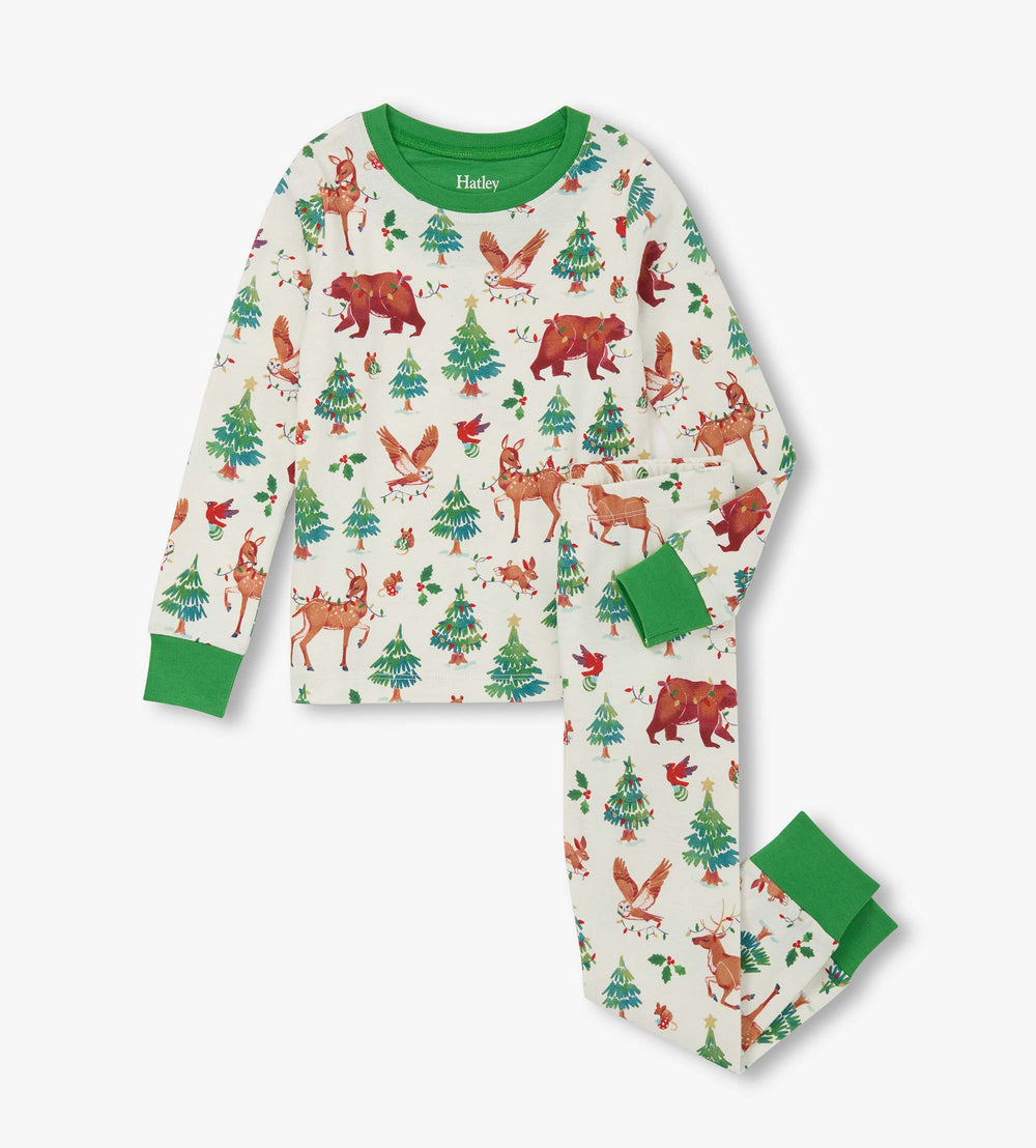 Girls Holiday Animals Cotton Pajama Set | Hatley Discount Girls