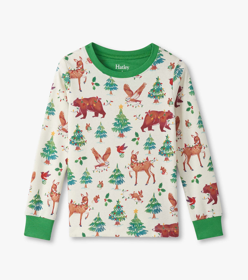 Girls Holiday Animals Cotton Pajama Set | Hatley Discount Girls