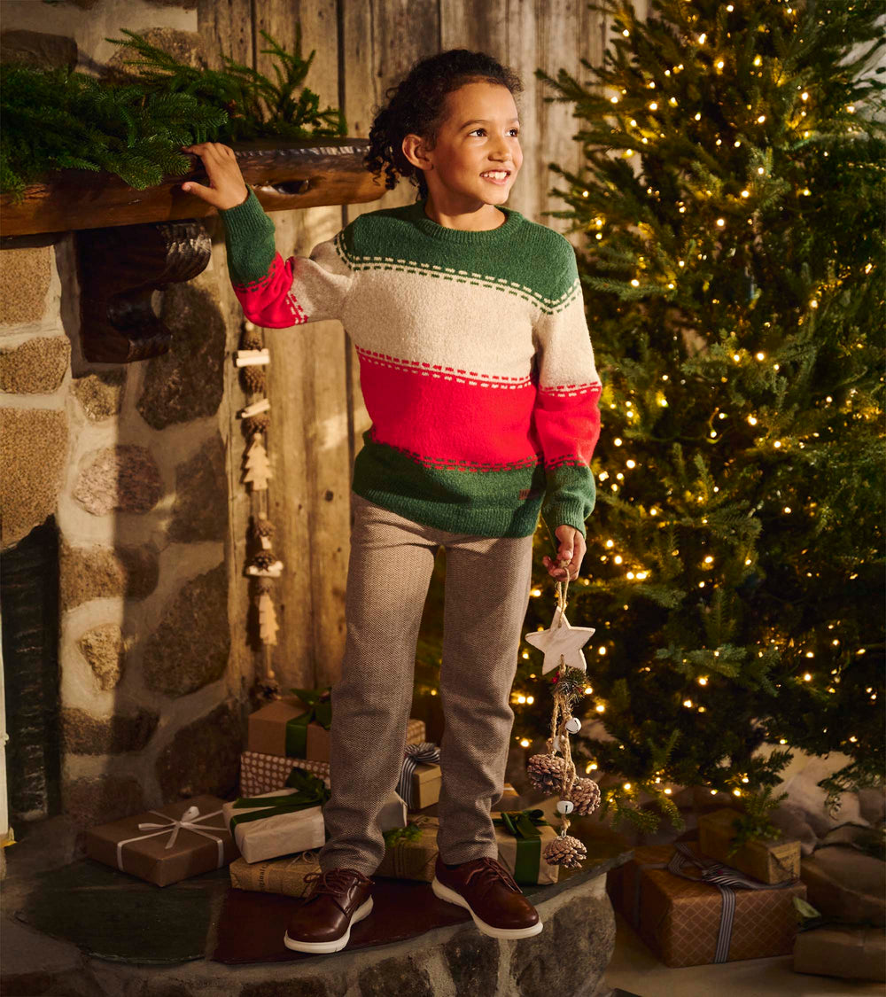 Boys Holiday Combo Crew Neck Sweater | Hatley For Boys