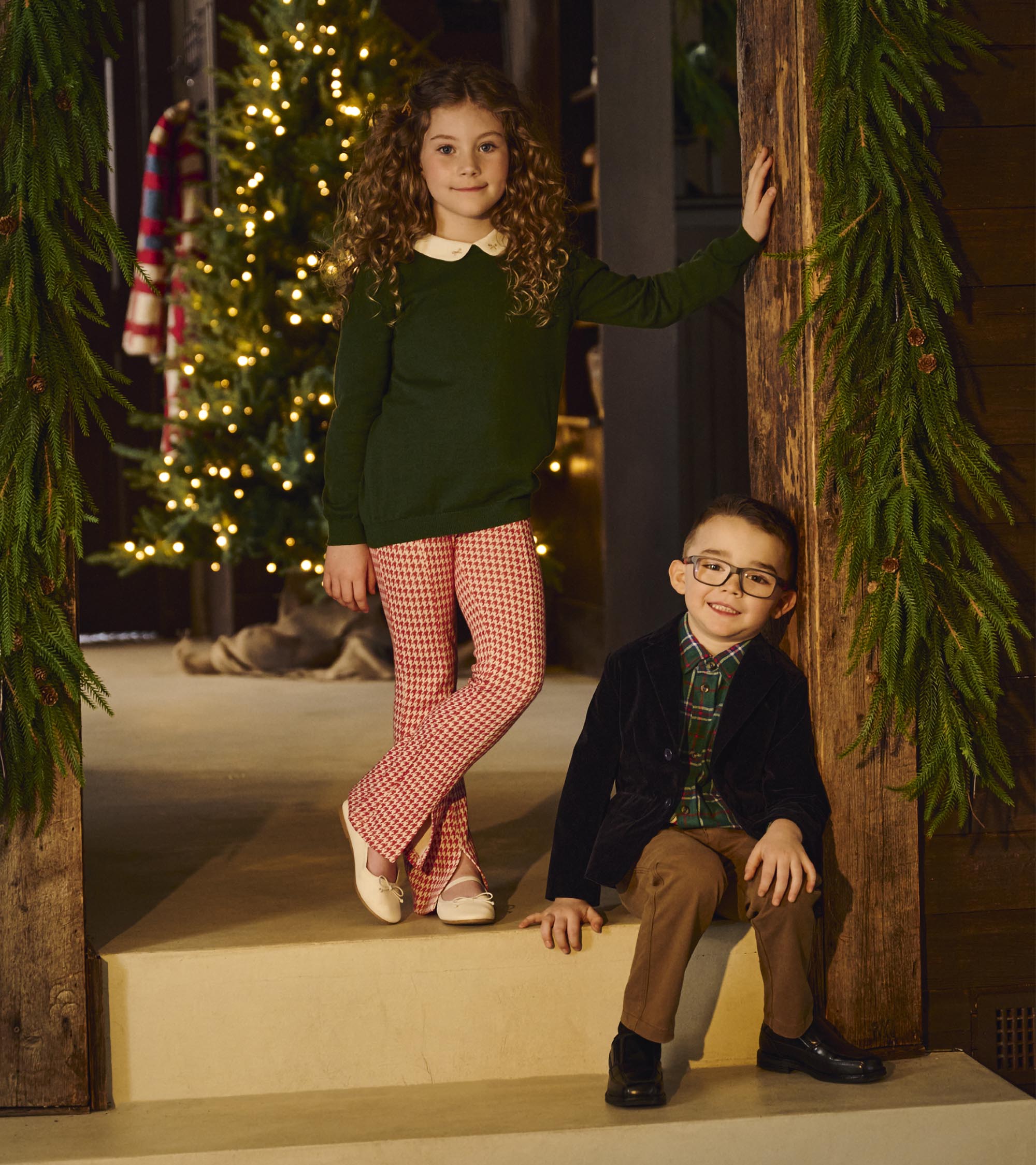 Girls Chex Red Houndstooth Bell Bottoms | Hatley Outlet Girls
