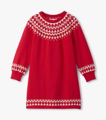 Girls Holiday Fair Isle Swing Sweater Dress | Hatley Girls