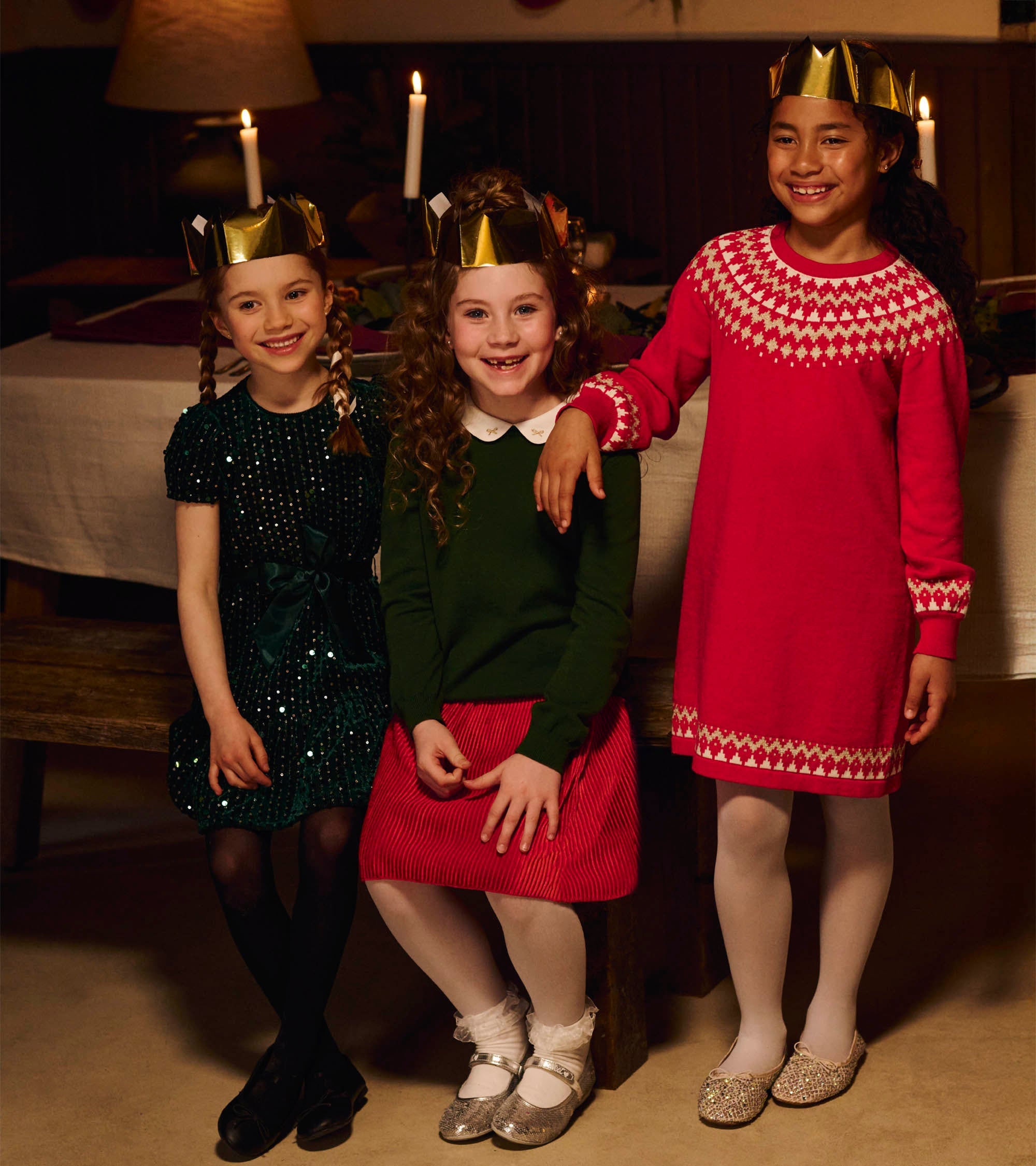 Girls Holiday Fair Isle Swing Sweater Dress | Hatley Girls