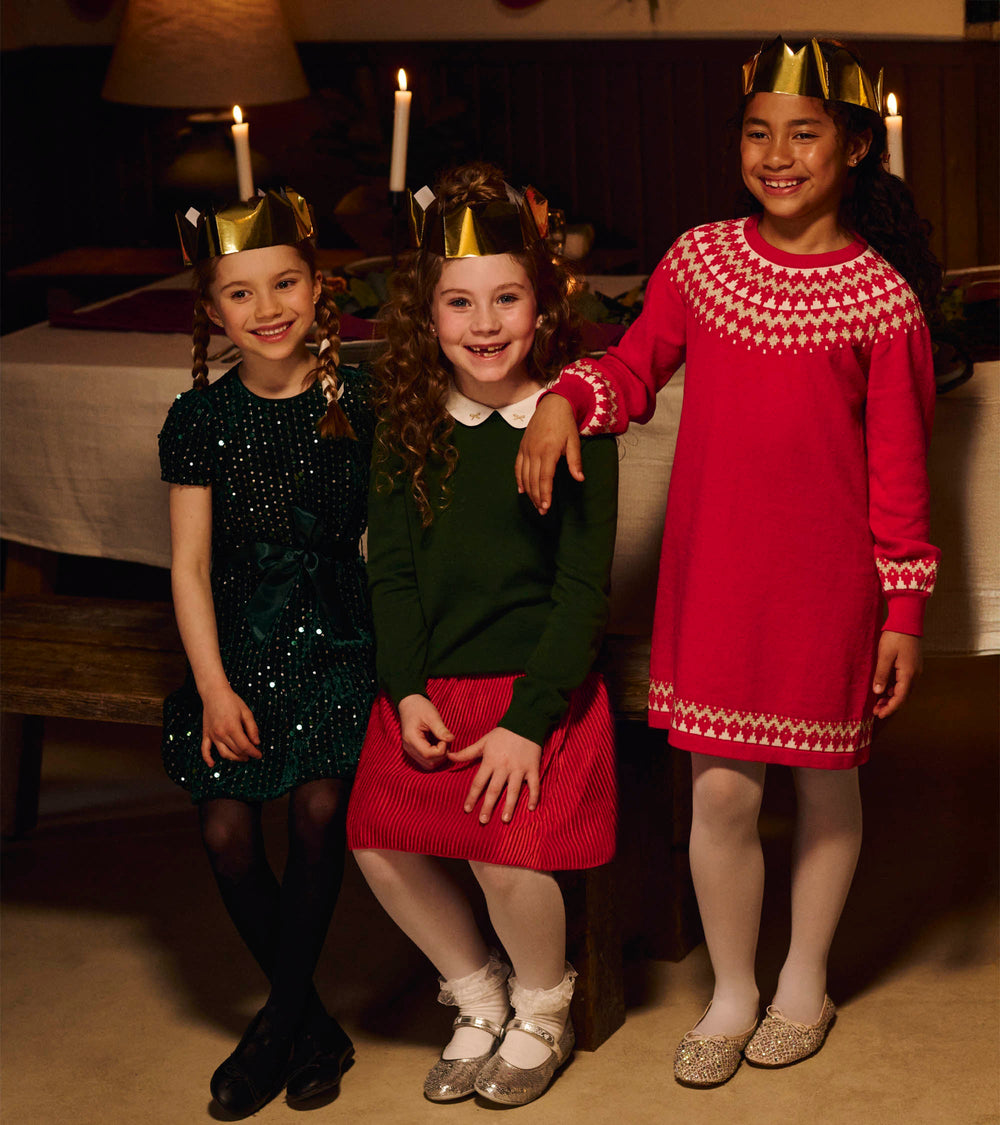 Girls Holiday Fair Isle Swing Sweater Dress | Hatley Girls
