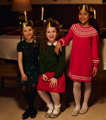Girls Holiday Fair Isle Swing Sweater Dress | Hatley Girls