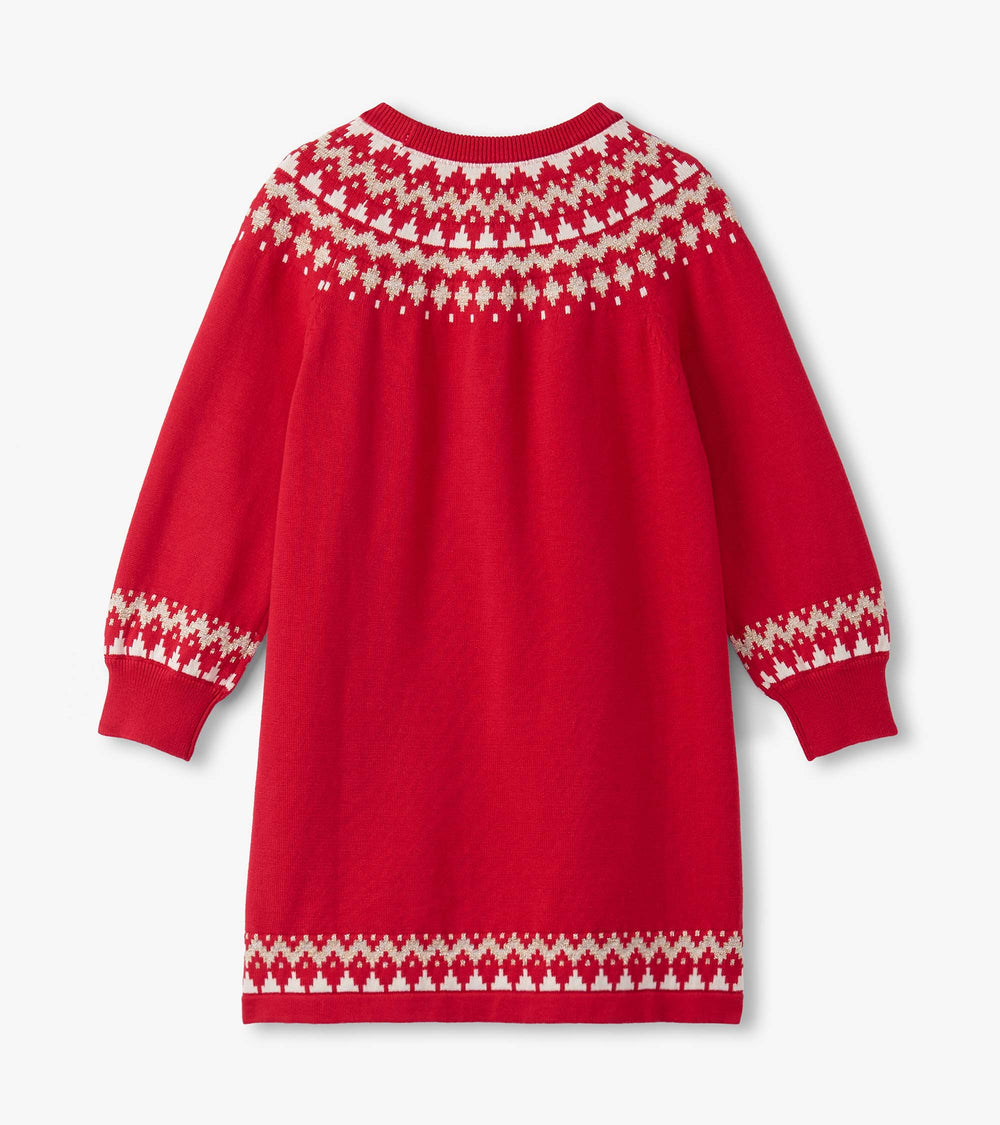 Girls Holiday Fair Isle Swing Sweater Dress | Hatley Girls