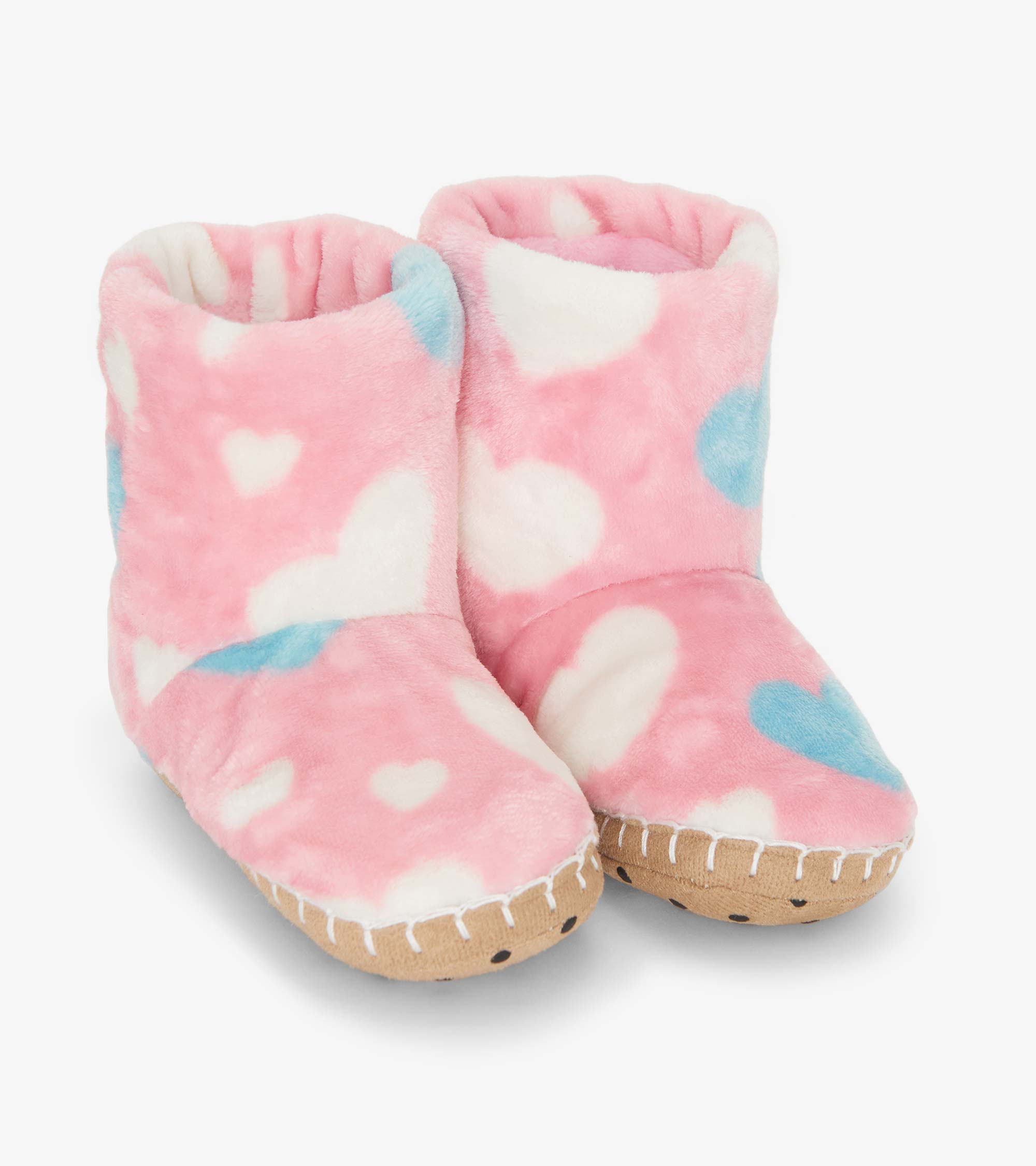 Girls Big Hearts Fuzzy Fleece Slippers | Hatley Onsale Girls