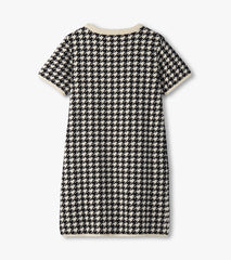 Girls Houndstooth Sweater Dress with Faux Fur Pockets | Hatley Outlet Girls