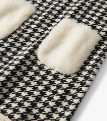 Girls Houndstooth Sweater Dress with Faux Fur Pockets | Hatley Outlet Girls