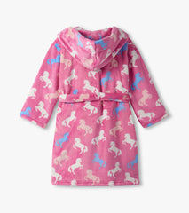 Girls Beautiful Horses Fuzzy Fleece Robe | Hatley Girls