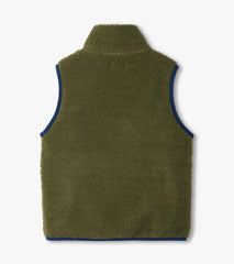 Boys Loden Green Faux Sherpa Vest | Hatley Outlet Boys
