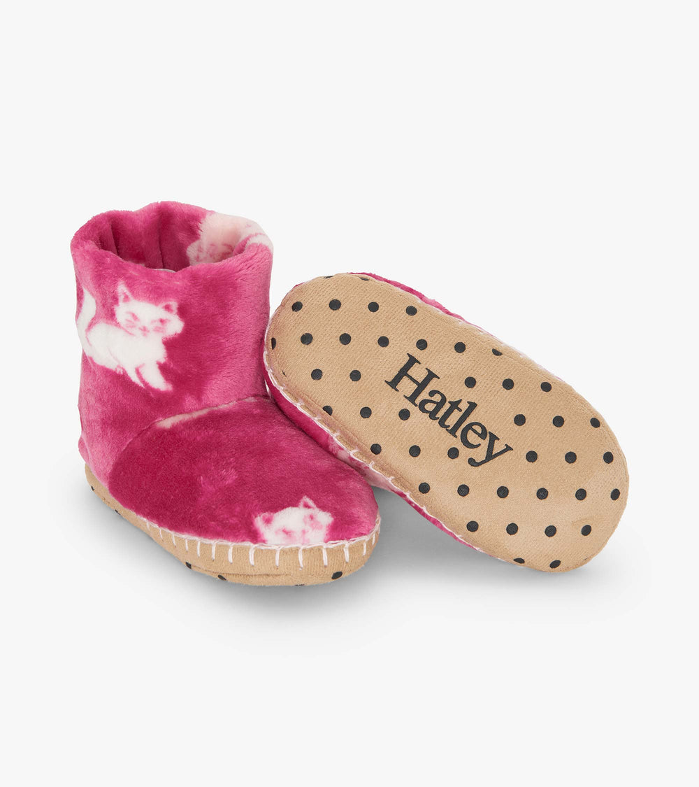 Girls Little Kitties Fuzzy Fleece Slippers | Hatley