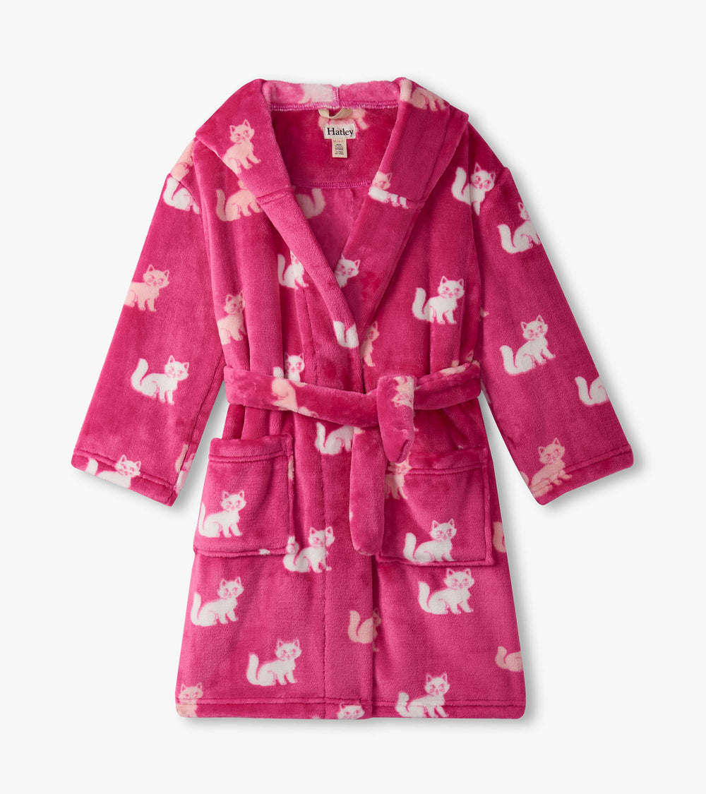 Girls Little Kitties Fuzzy Fleece Robe | Hatley