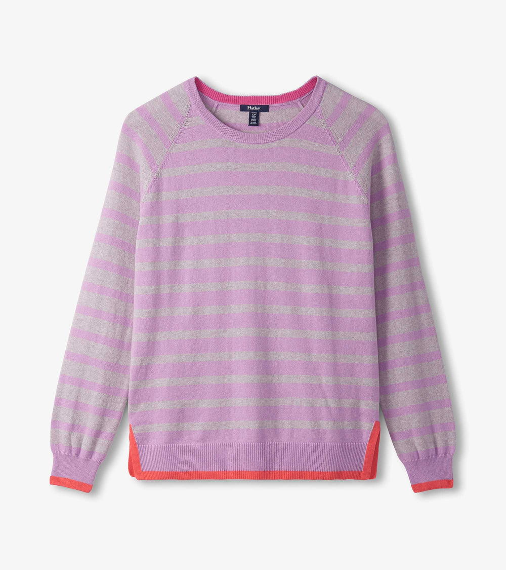 Olivia Sweater - Lilac Pink Stripes | Hatley