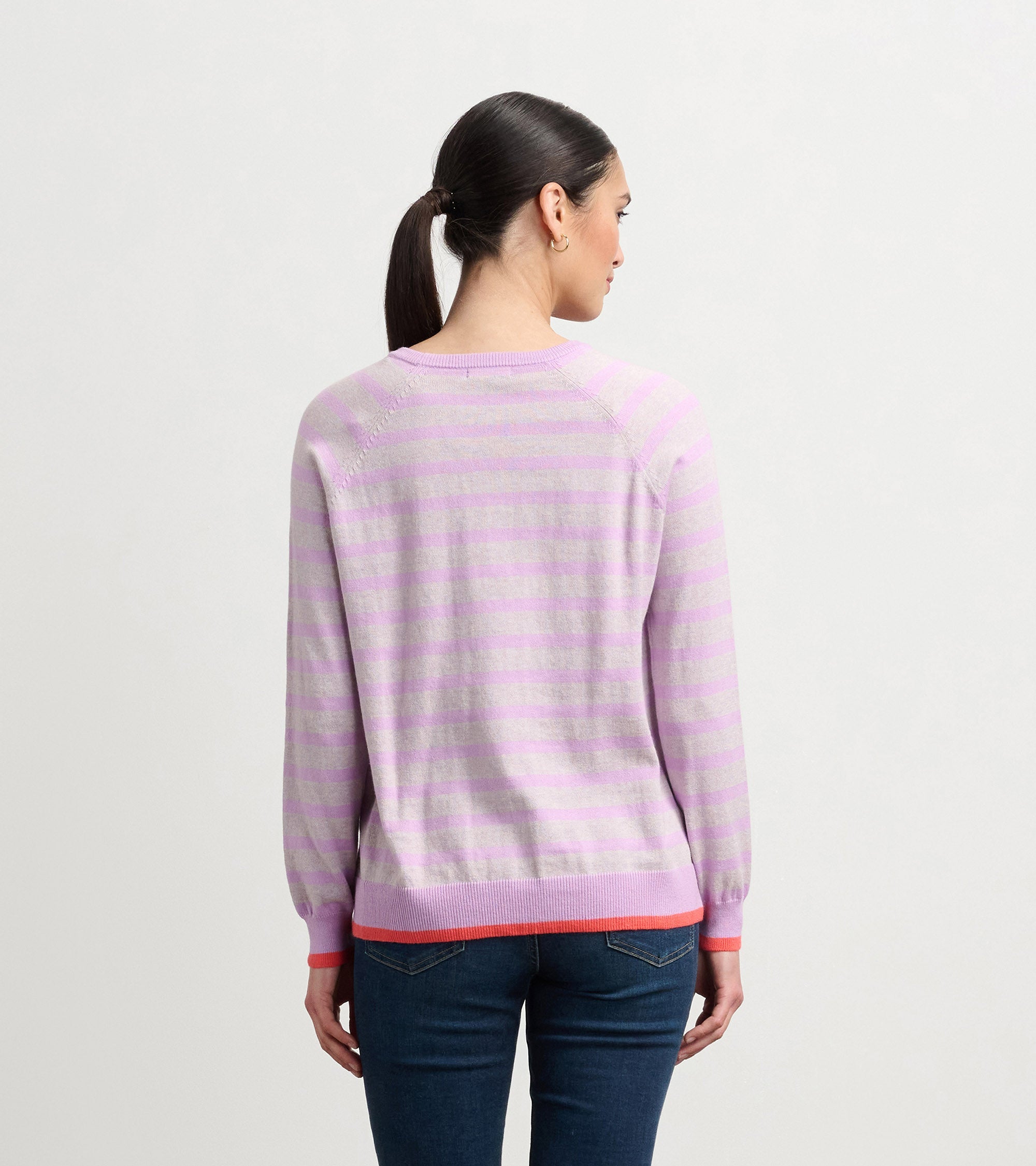 Olivia Sweater - Lilac Pink Stripes | Hatley