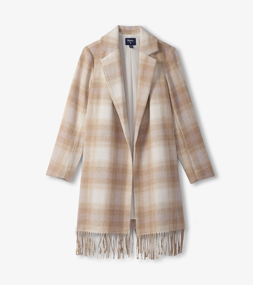 Fringe Jacket - Light Taupe Plaid | Hatley US Women