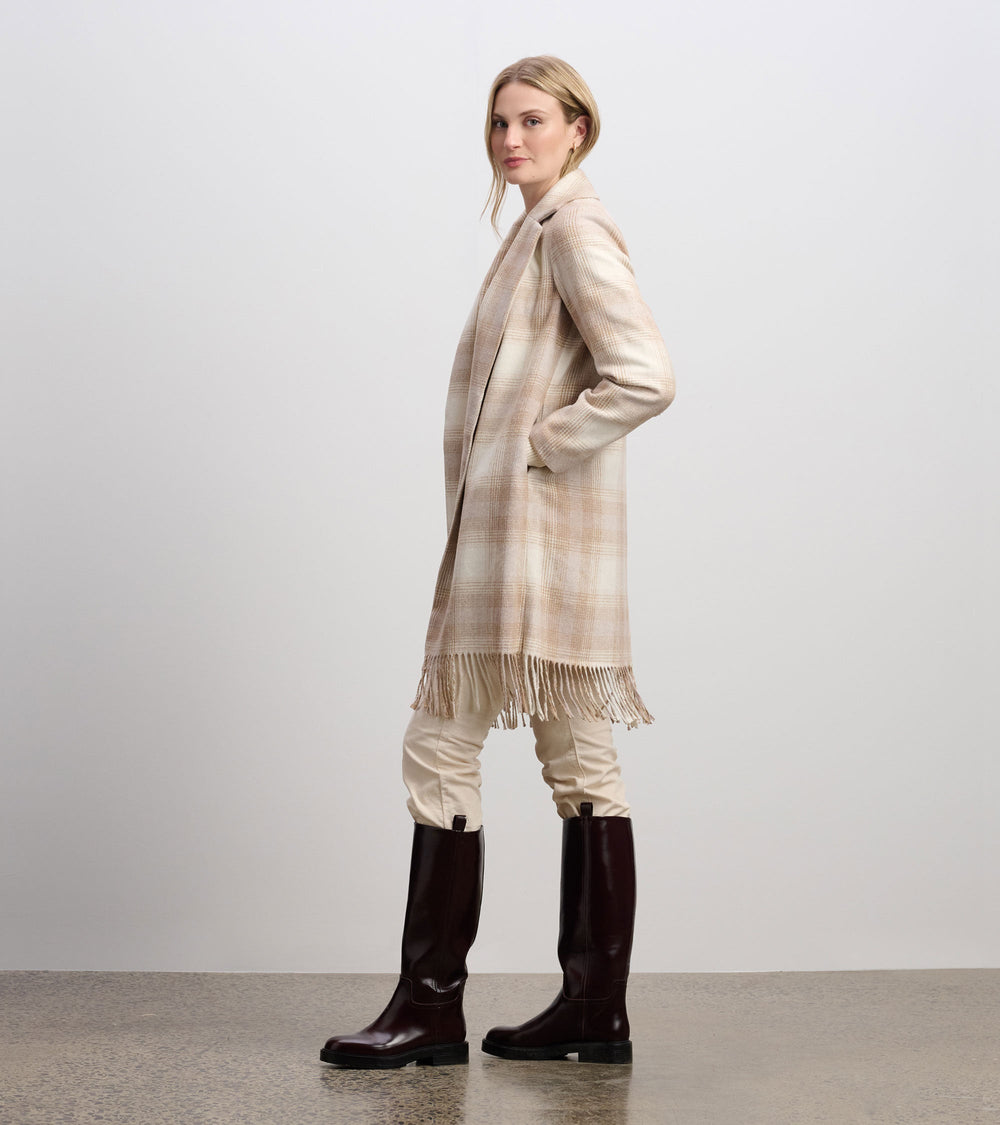 Fringe Jacket - Light Taupe Plaid | Hatley US Women