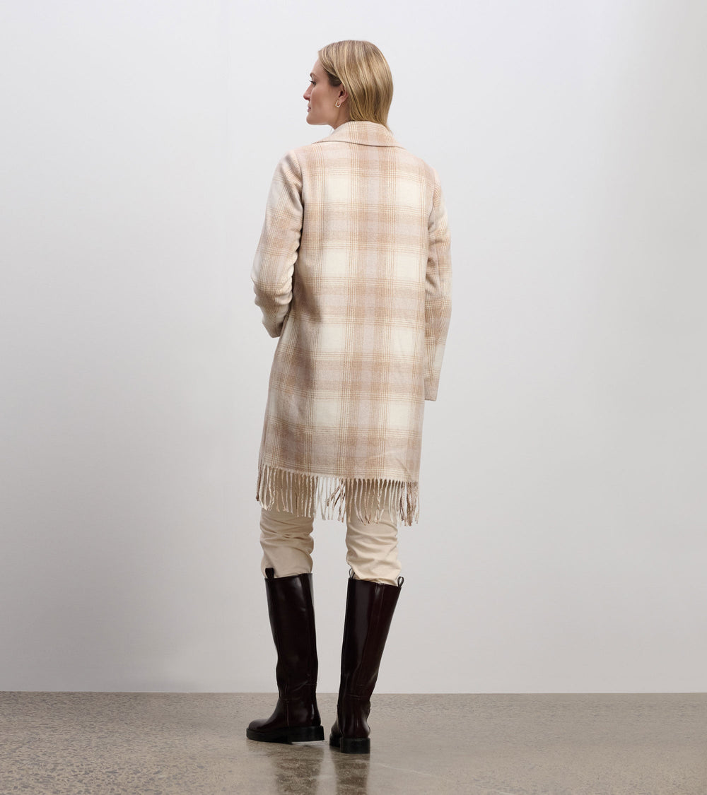 Fringe Jacket - Light Taupe Plaid | Hatley US Women
