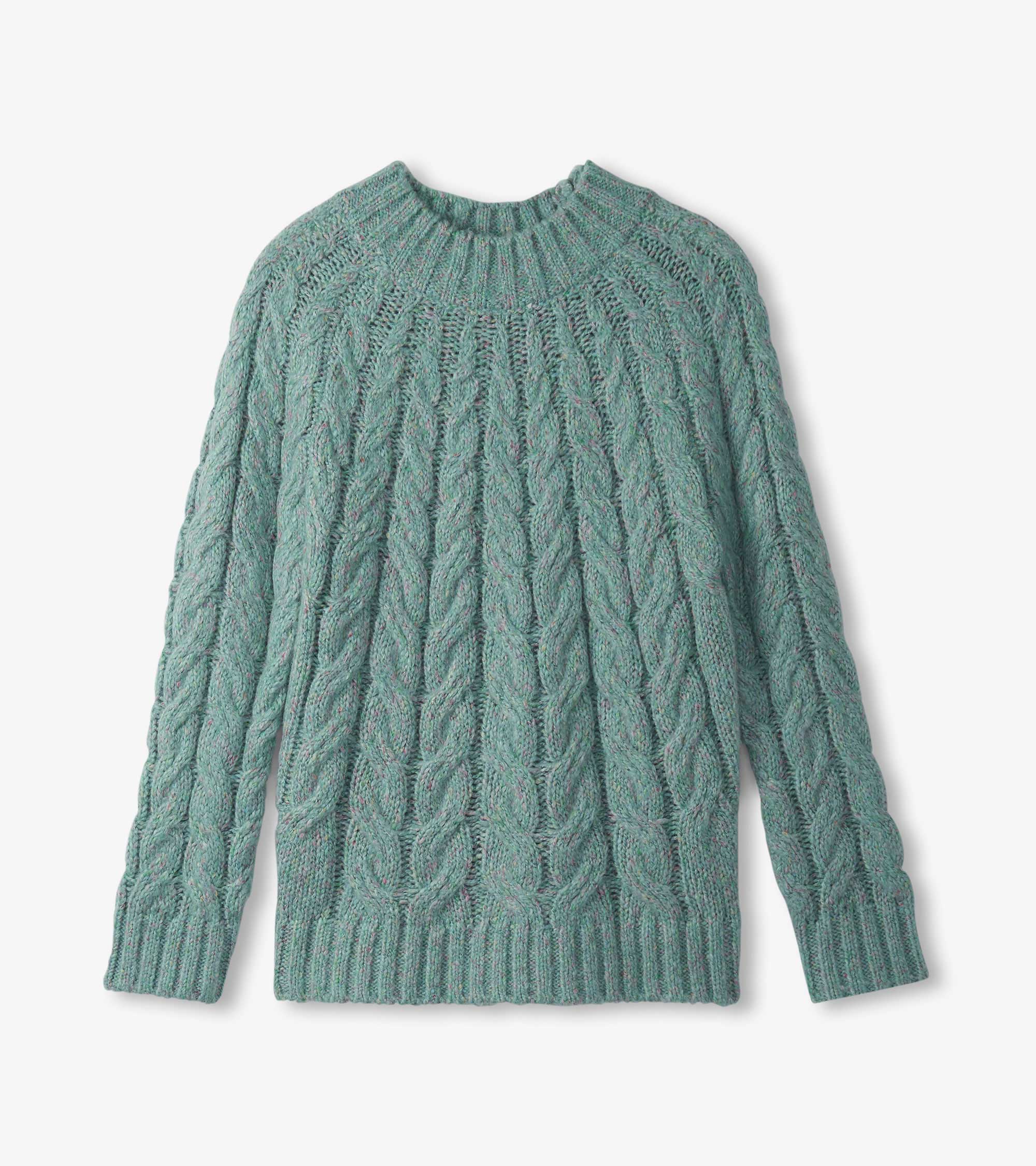Dylan Cable Knit Sweater - Light Turquoise | Hatley Women