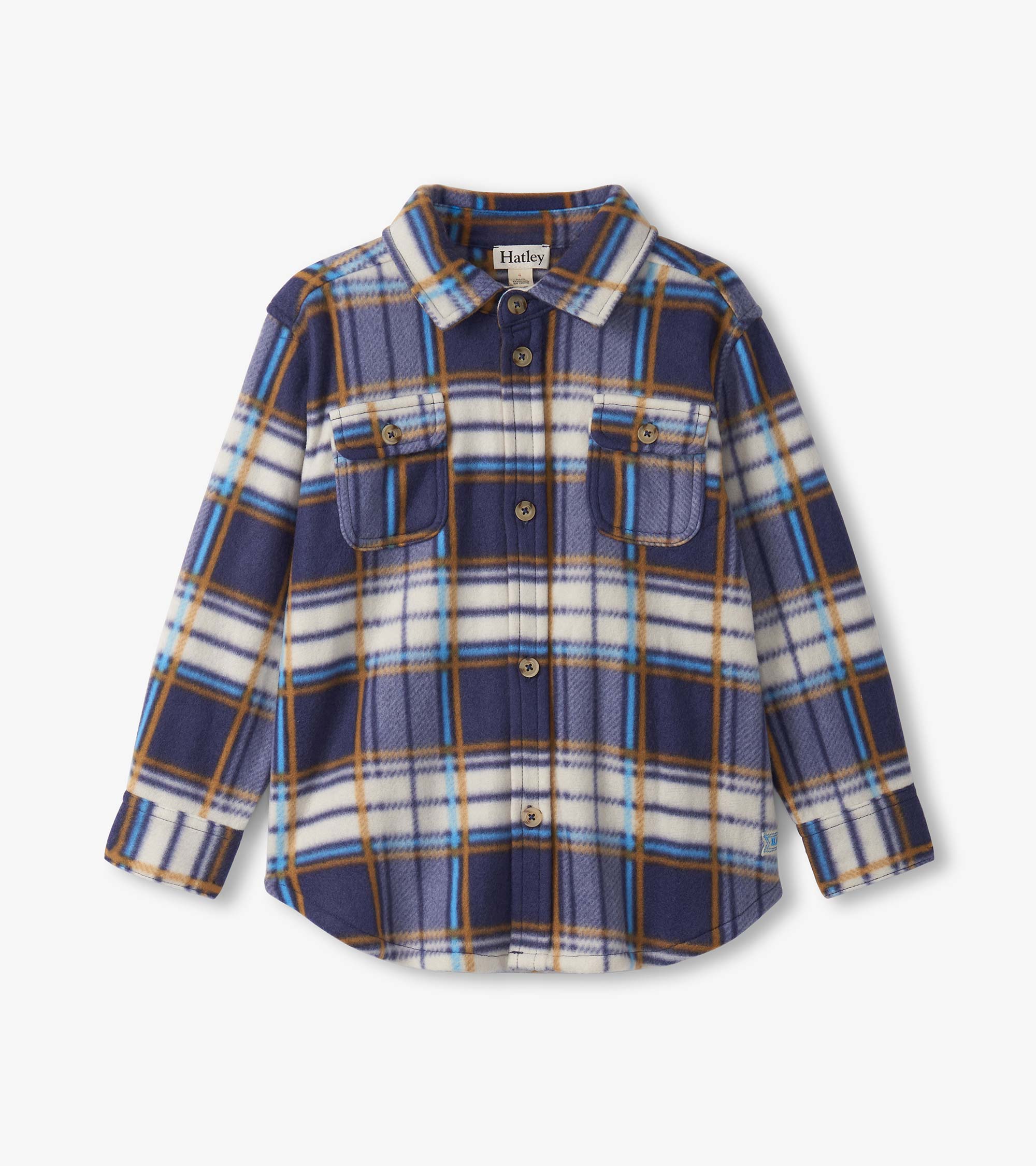 Boys Mountain Top Plaid Fleece Button-Up Shirt | Hatley