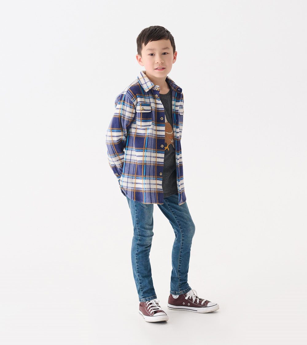 Boys Mountain Top Plaid Fleece Button-Up Shirt | Hatley