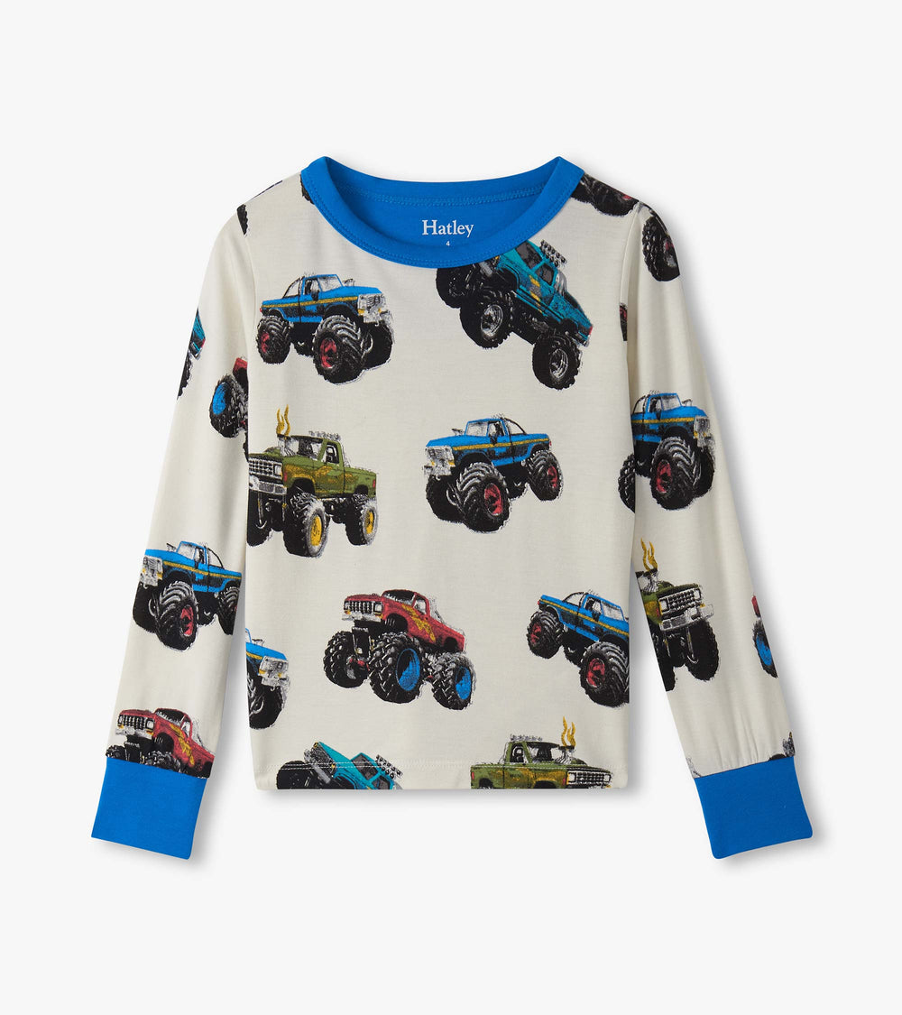 Boys Mega Monster Trucks Bamboo Pajama Set | Hatley US Boys