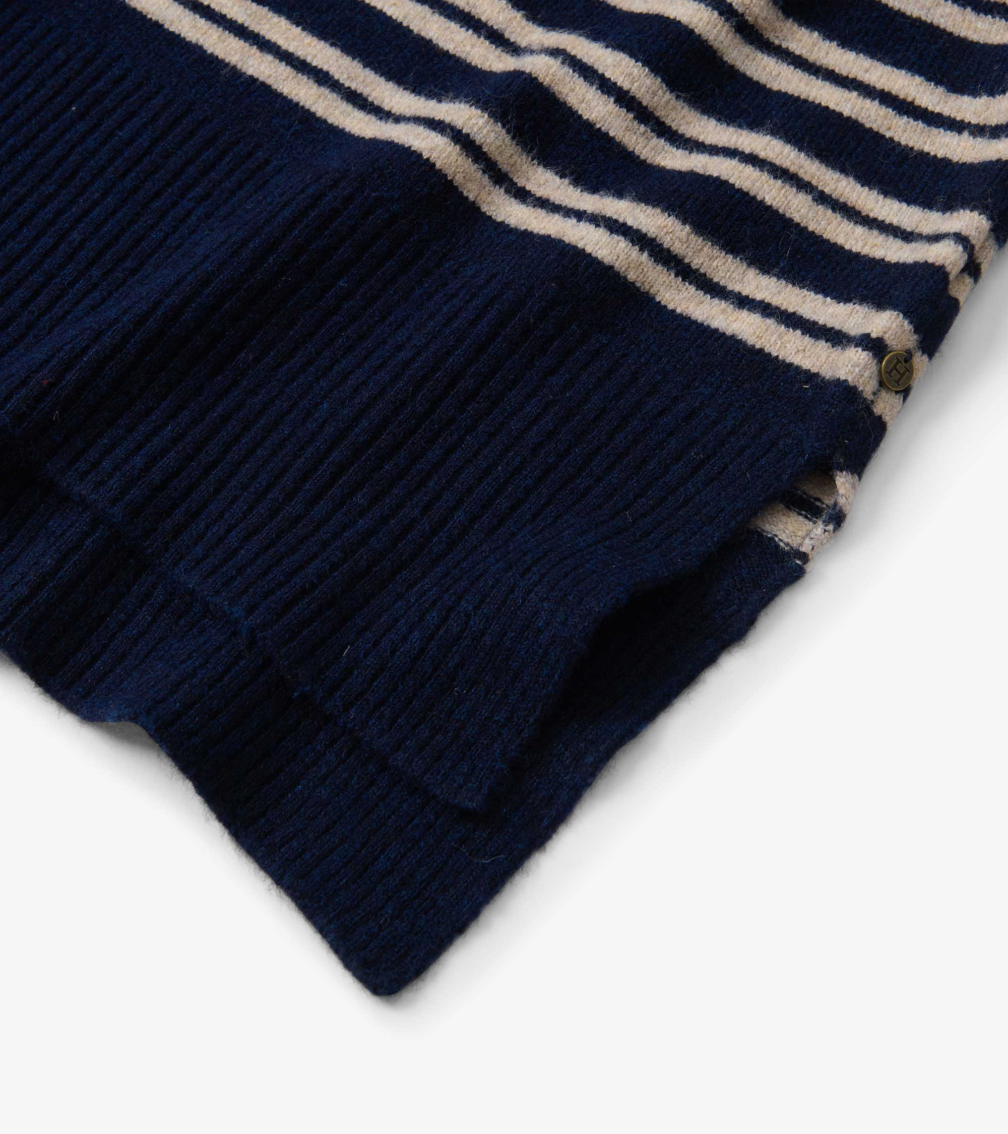 Mock Neck Sweater - Navy and Camel Stripe | Hatley Outlet Women