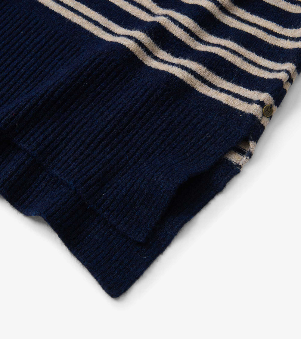 Mock Neck Sweater - Navy and Camel Stripe | Hatley Outlet Women