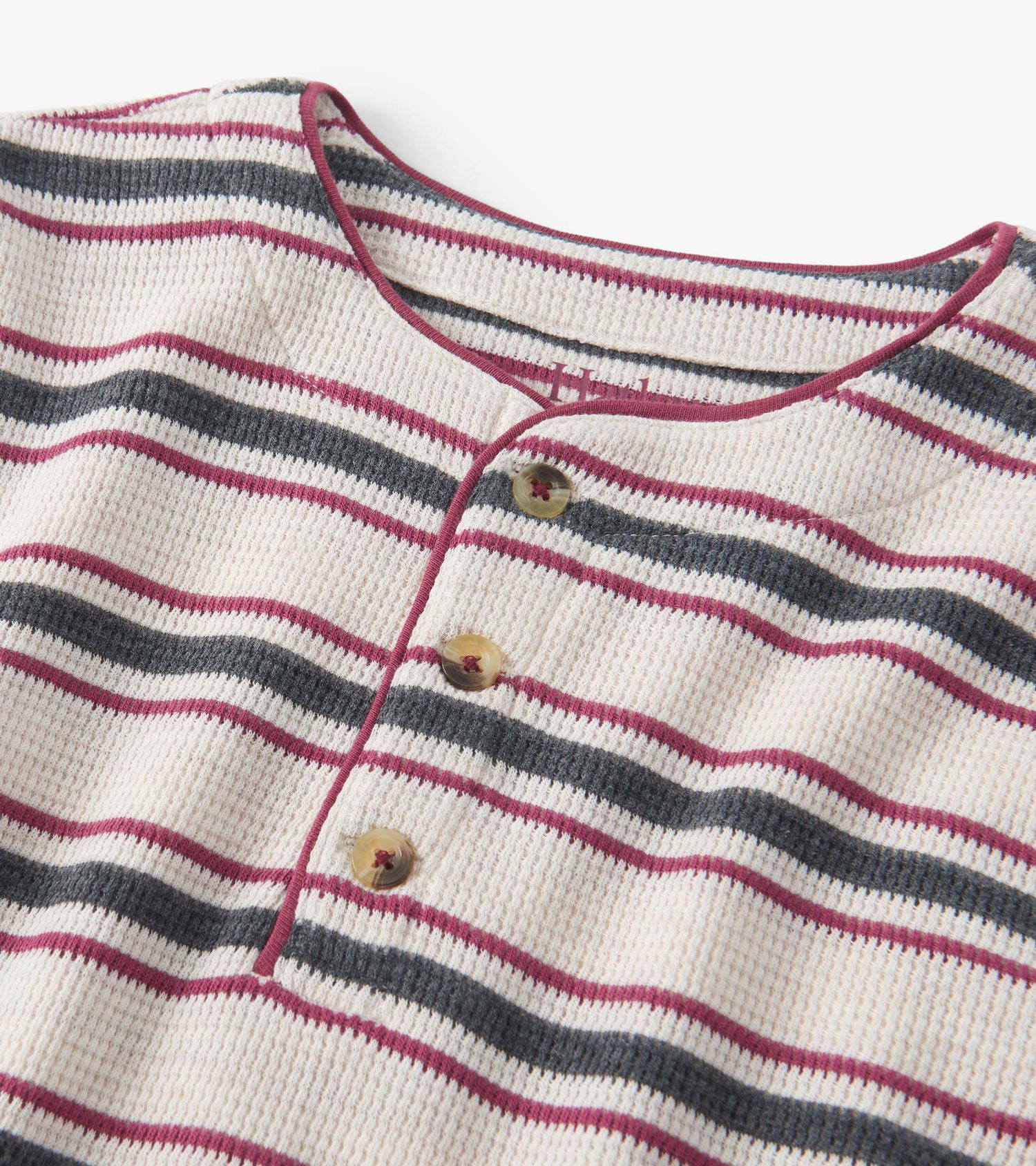 Boys Oatmeal Melange Stripes Waffle Henley | Hatley US Boys