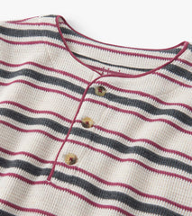 Boys Oatmeal Melange Stripes Waffle Henley | Hatley US Boys