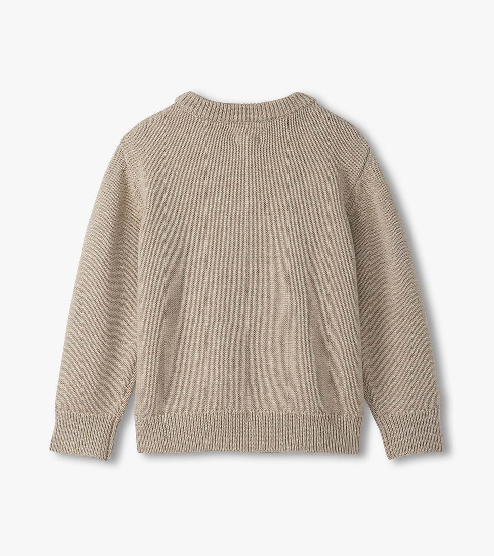 Boys Oatmeal Bear Crew Neck Sweater | Hatley