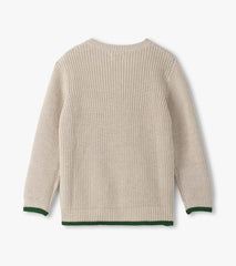 Boys Oatmeal Melange Button Neck Sweater | Hatley US Boys