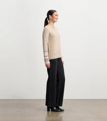 Jacquard Cuff Sweater - Oatmeal Melange | Hatley US Women