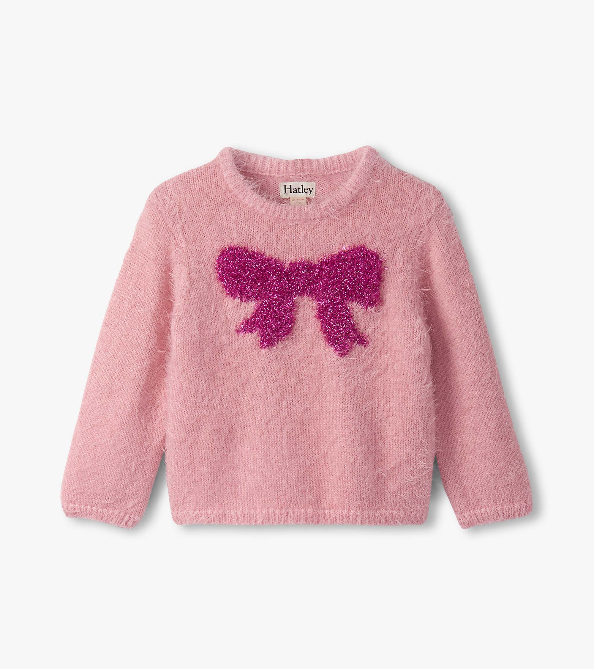Baby & Toddler Girls Shiny Bow Furry Sweater | Hatley Onsale Baby & Toddler