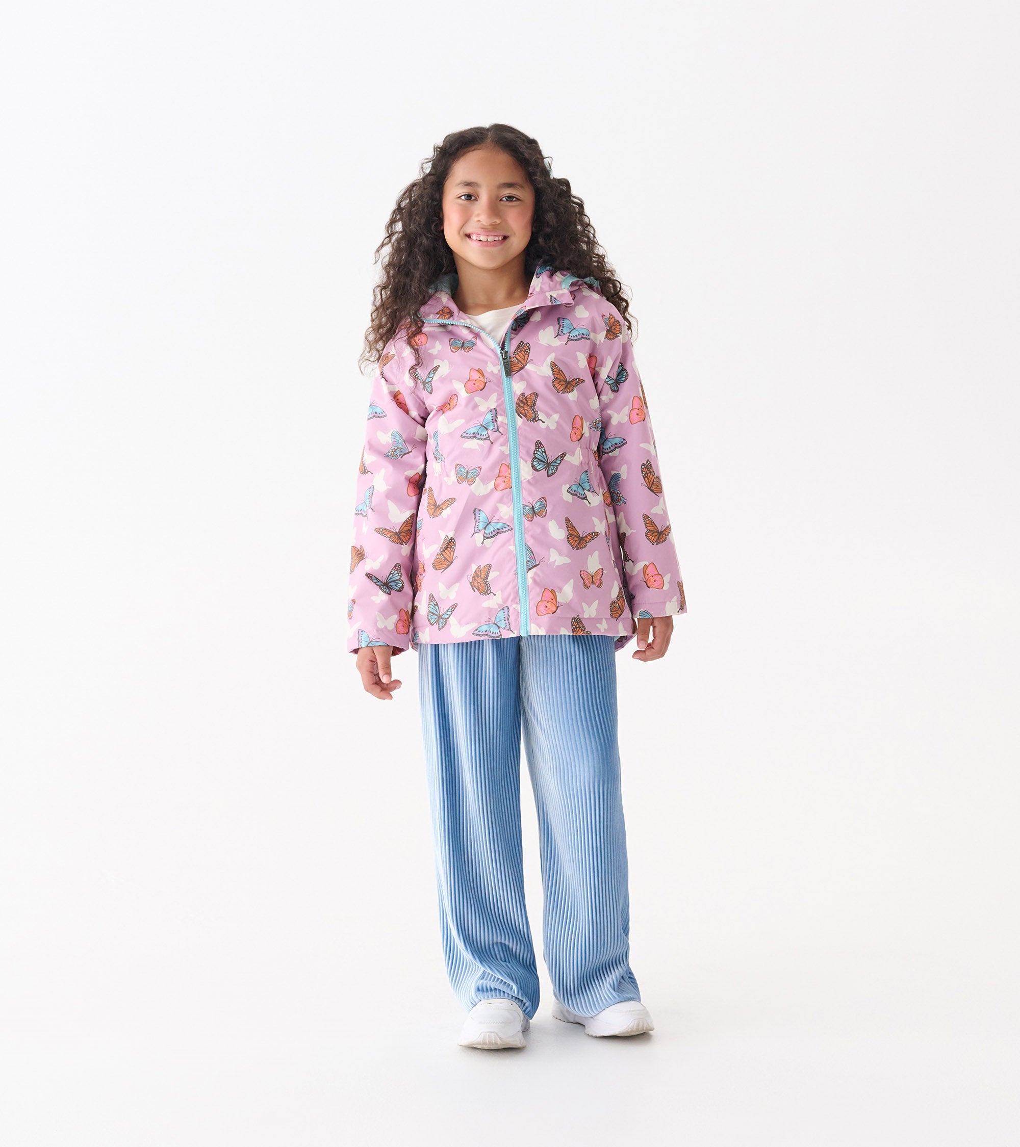 Girls Pop-Out Butterflies Zip-Up Lightweight Rain Jacket | Hatley For Girls