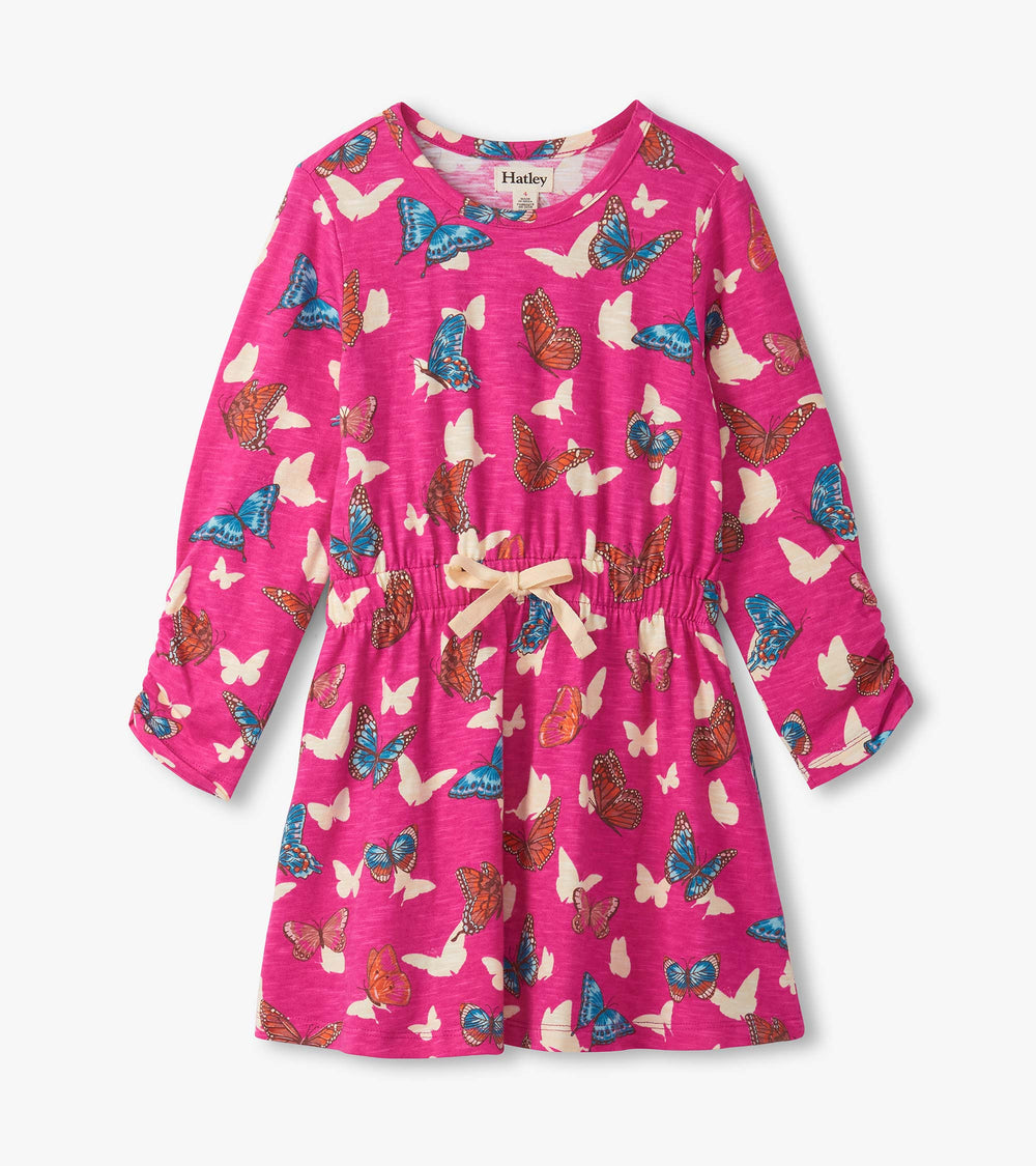 Girls Pop Out Butterflies Cinched Waist Dress | Hatley For Girls