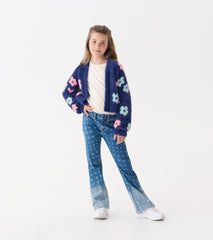 Girls Big Flowers Open Cardigan | Hatley US Girls
