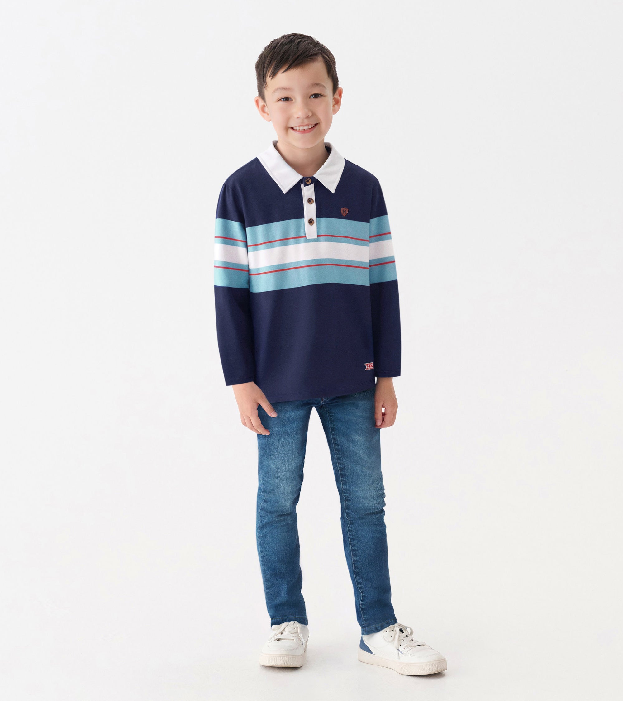 Boys Blue Stripes Rugby Polo | Hatley For Boys