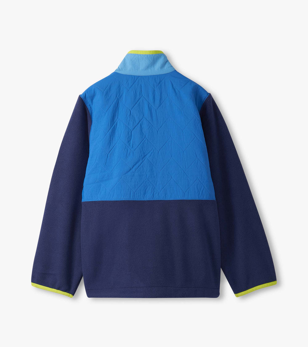 Boys Blue Color Block Polar Fleece Jacket | Hatley Boys