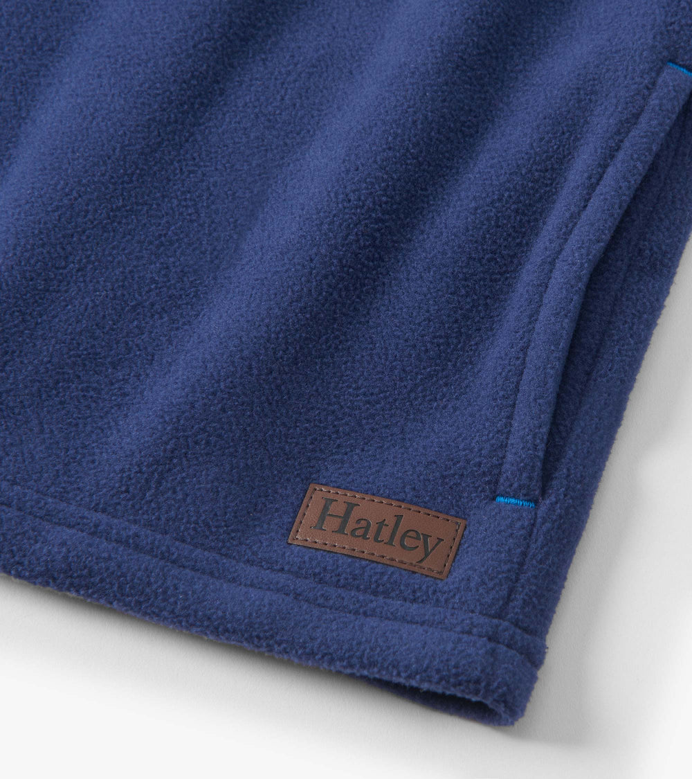 Boys Navy Color Block Fleece 1/4 Zip Mockneck | Hatley Outlet Boys
