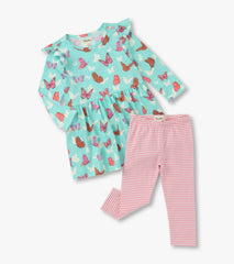 Baby & Toddler Girls Butterfly Ruffle Dress and Legging Set | Hatley