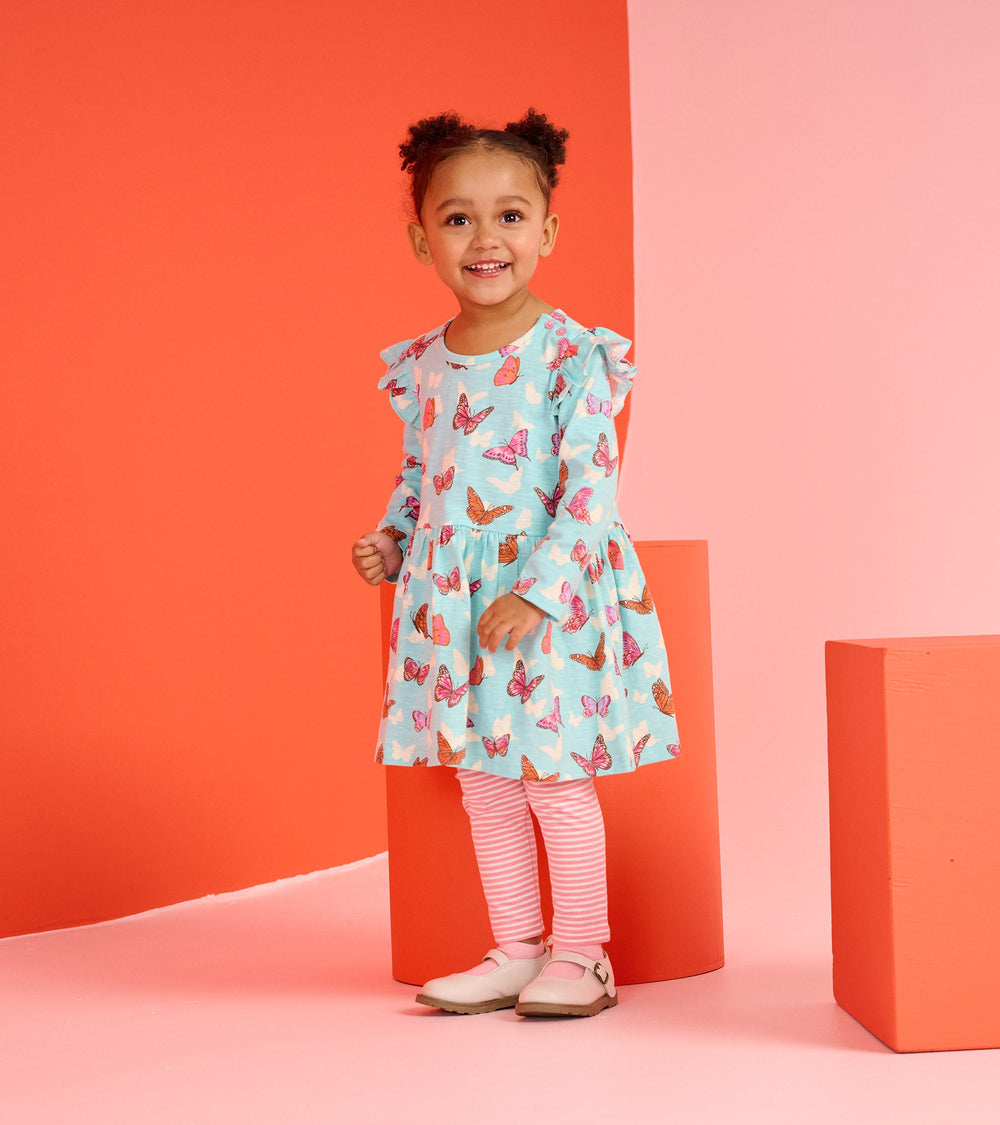 Baby & Toddler Girls Butterfly Ruffle Dress and Legging Set | Hatley