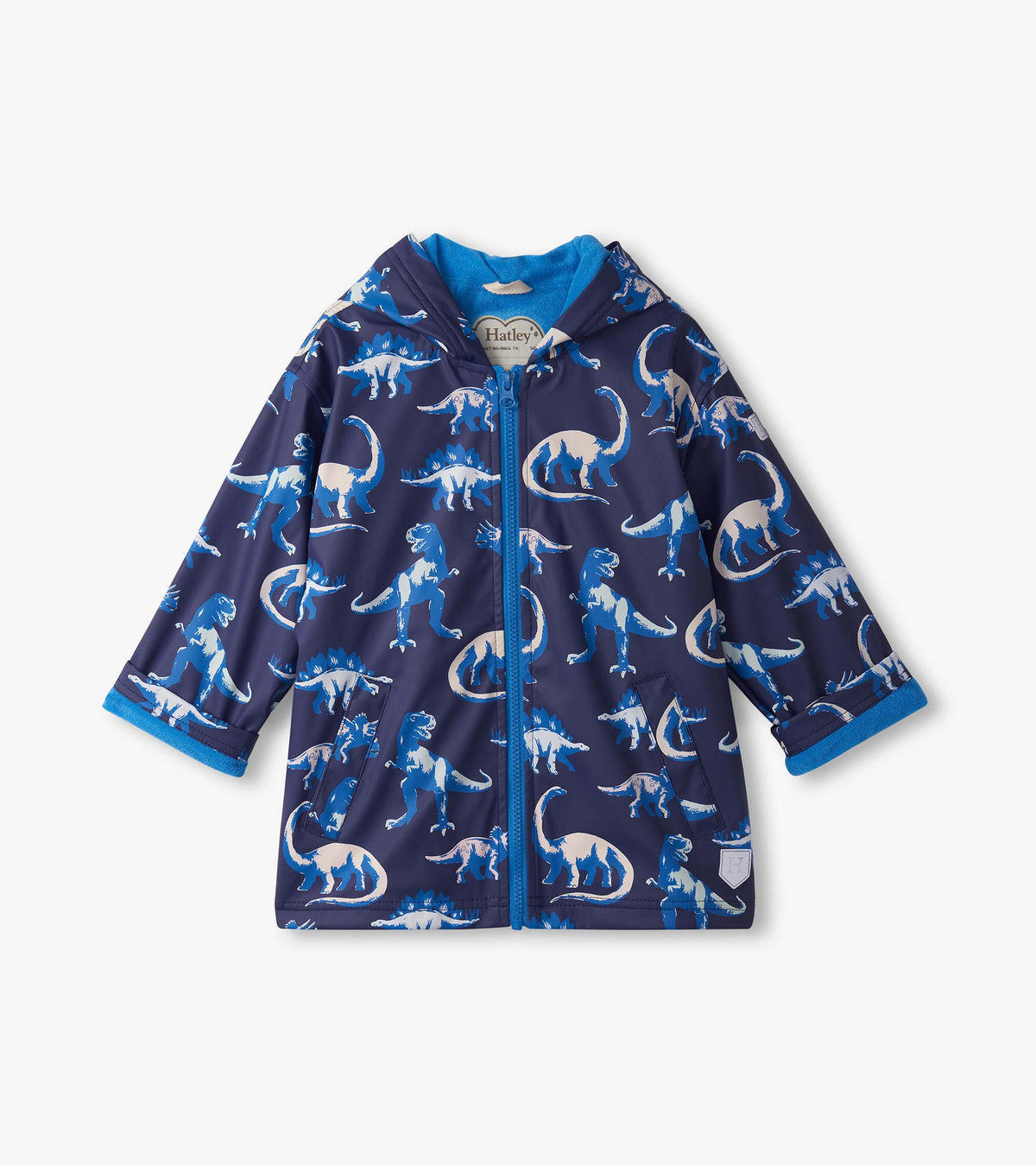 Boys Painted Dinos Color Changing Zip-Up Rain Jacket | Hatley For Boys