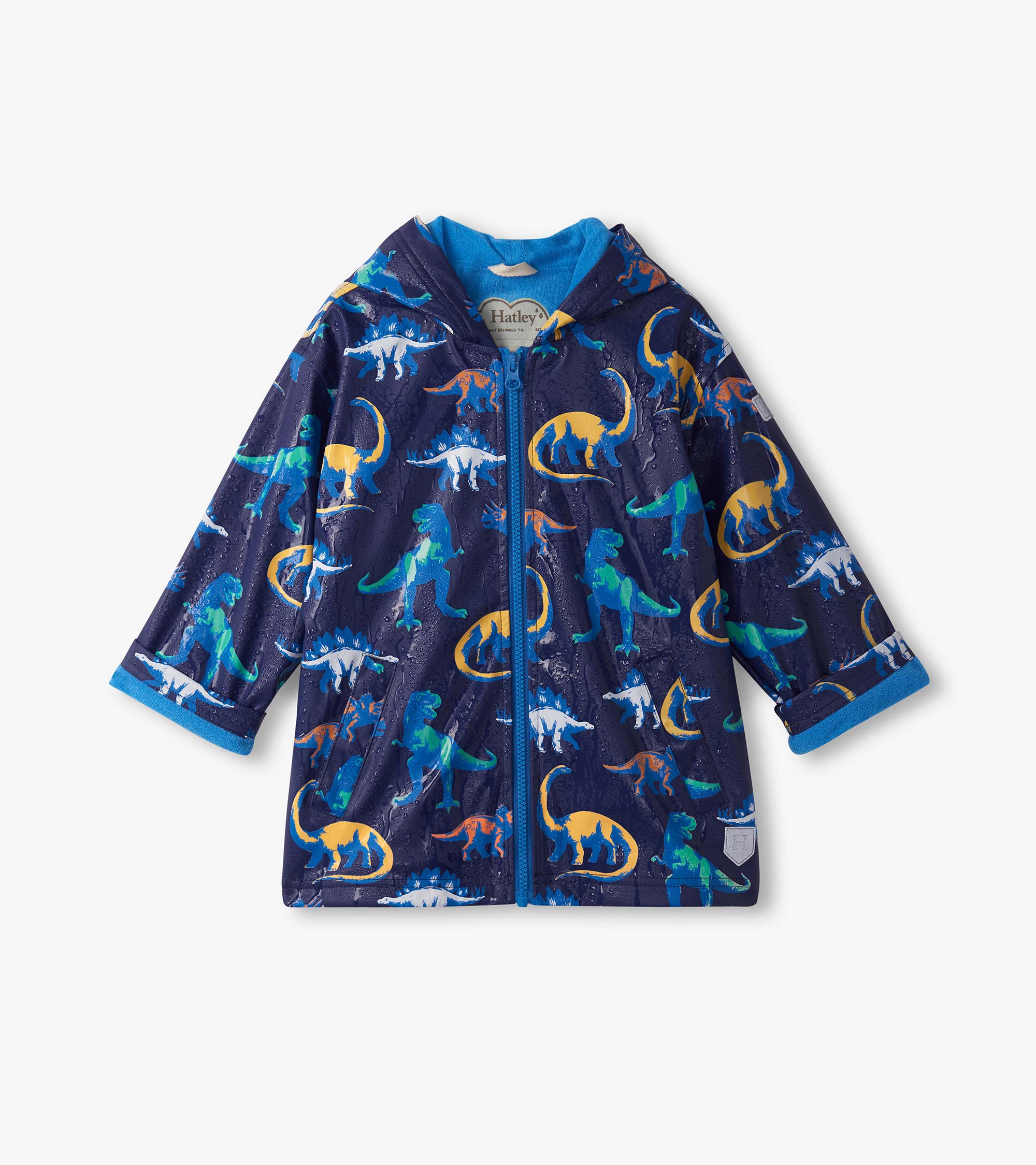 Boys Painted Dinos Color Changing Zip-Up Rain Jacket | Hatley For Boys
