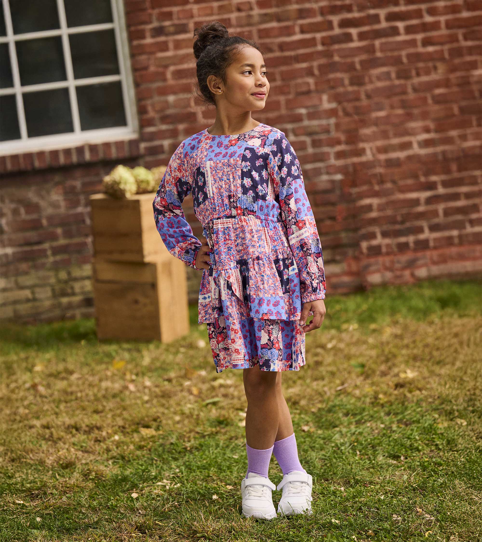 Girls Patchwork Floral Flounce Dress | Hatley Onsale Girls