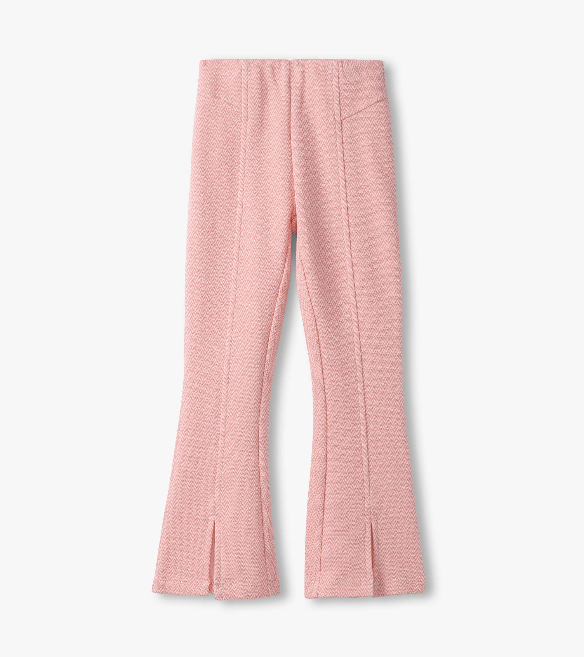 Girls Flamingo Pink Herringbone Bell Bottoms | Hatley