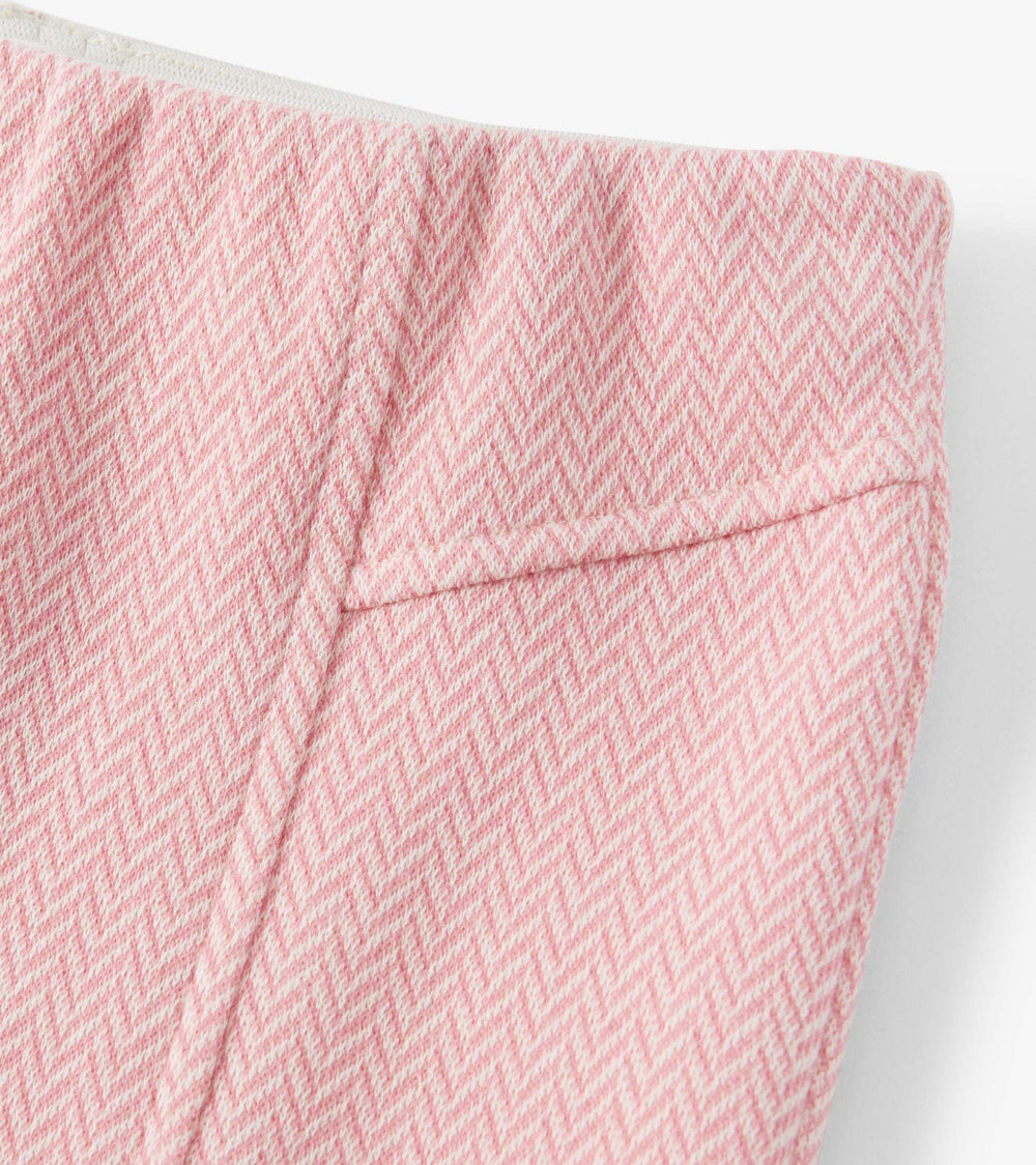 Girls Flamingo Pink Herringbone Bell Bottoms | Hatley